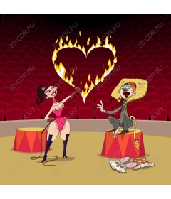  Circus Flaming Heart
