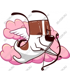 Angelic dog with bow and arrow