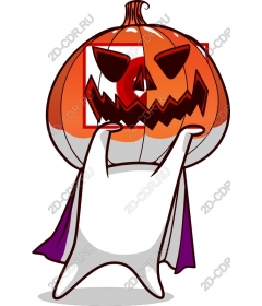  Fancy a Ghost holding a pumpkin lantern