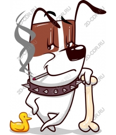Playful cartoon dog