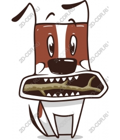  Cartoon dog with a bone