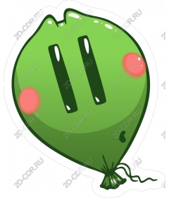 Green smiley face-balloon