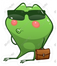 Fashion frog with a briefcase and sunglasses