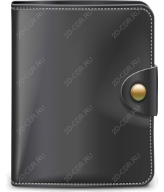  Black leather folder