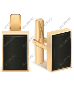 Gold cufflinks Rectangle