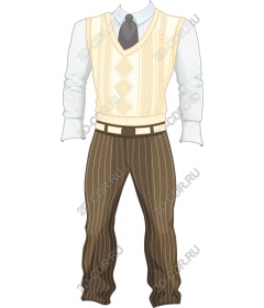  Stylish men's fashion - vest and striped pants