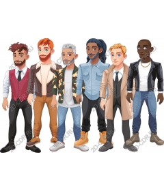 A diverse set of male figures