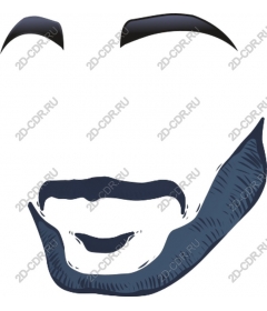  Stylized beard and eyebrow