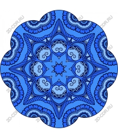  Elegant blue floral mandala