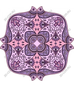 Intricate mandala pale purple and pink
