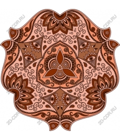  Elegant brown peach mandala