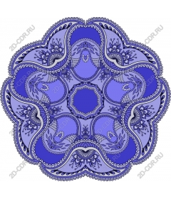  Elegant mandala in shades of blue