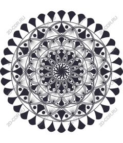  Black and white mandala