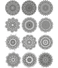 Набор мандал - 12 сложных