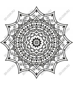  Black and white mandala