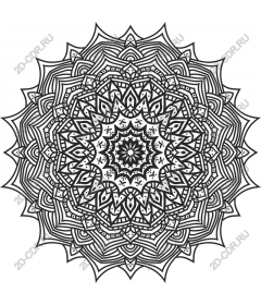 Intricate black and white mandala