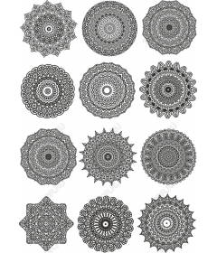 Набор мандал - 12 сложных