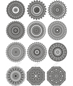 Замысловатый набор мандал - 12