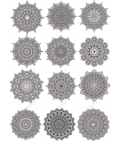 Набор мандал - 12 подробных