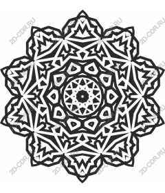 Intricate black and white mandala