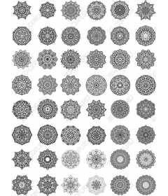 Набор клипартов «Мандала» — 50 уникальных замысловатых