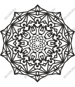 Intricate black and white mandala