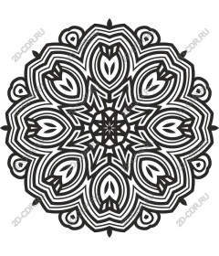  Black and white mandala