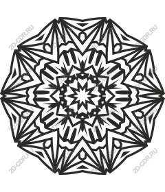 Intricate black and white mandala