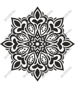  Black floral mandala