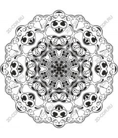  Black and white mandala