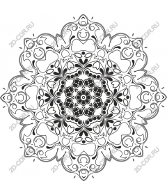 Exquisite black and white mandala