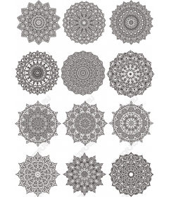 Набор клипартов «Мандала»: 12 замысловатых