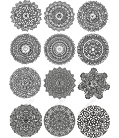 Набор клипартов «Мандала» — 12 замысловатых