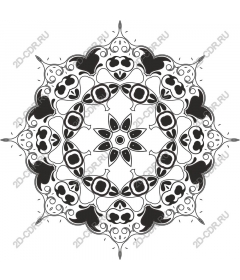 Mandala - Intricate black-and-white