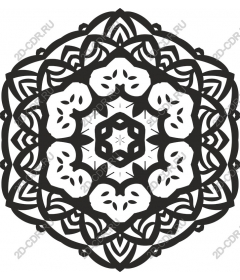 Intricate black and white mandala
