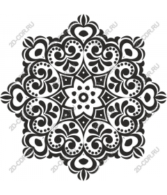  Elegant black and white mandala