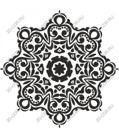 Intricate black and white mandala