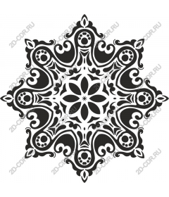  Black floral mandala