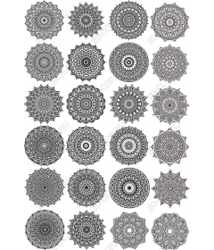 Замысловатый набор мандал - 24 уникальных