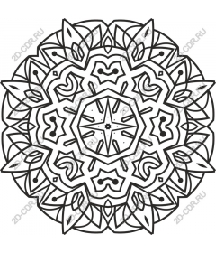 Intricate black and white mandala