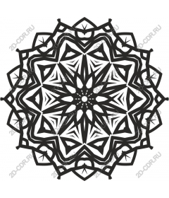 Intricate black and white mandala