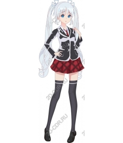  Anime character in stylish school uniform