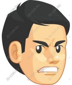  Cruel male face cartoon