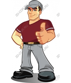 Thumb up, worker