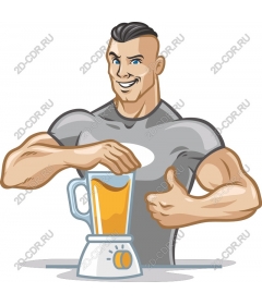  Energetic fitness Illustrator: muscular character with Blender
