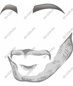  Stylized face with a beard and eyebrows