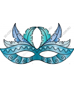  Blue feathered mask
