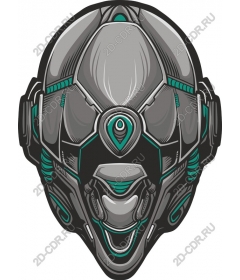 Futuristic robotic head