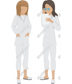 Women professionals in medical clothes