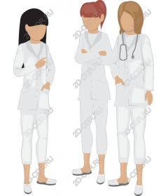 Woman in white medical coats